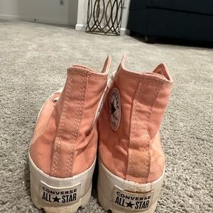 Pink high top converse